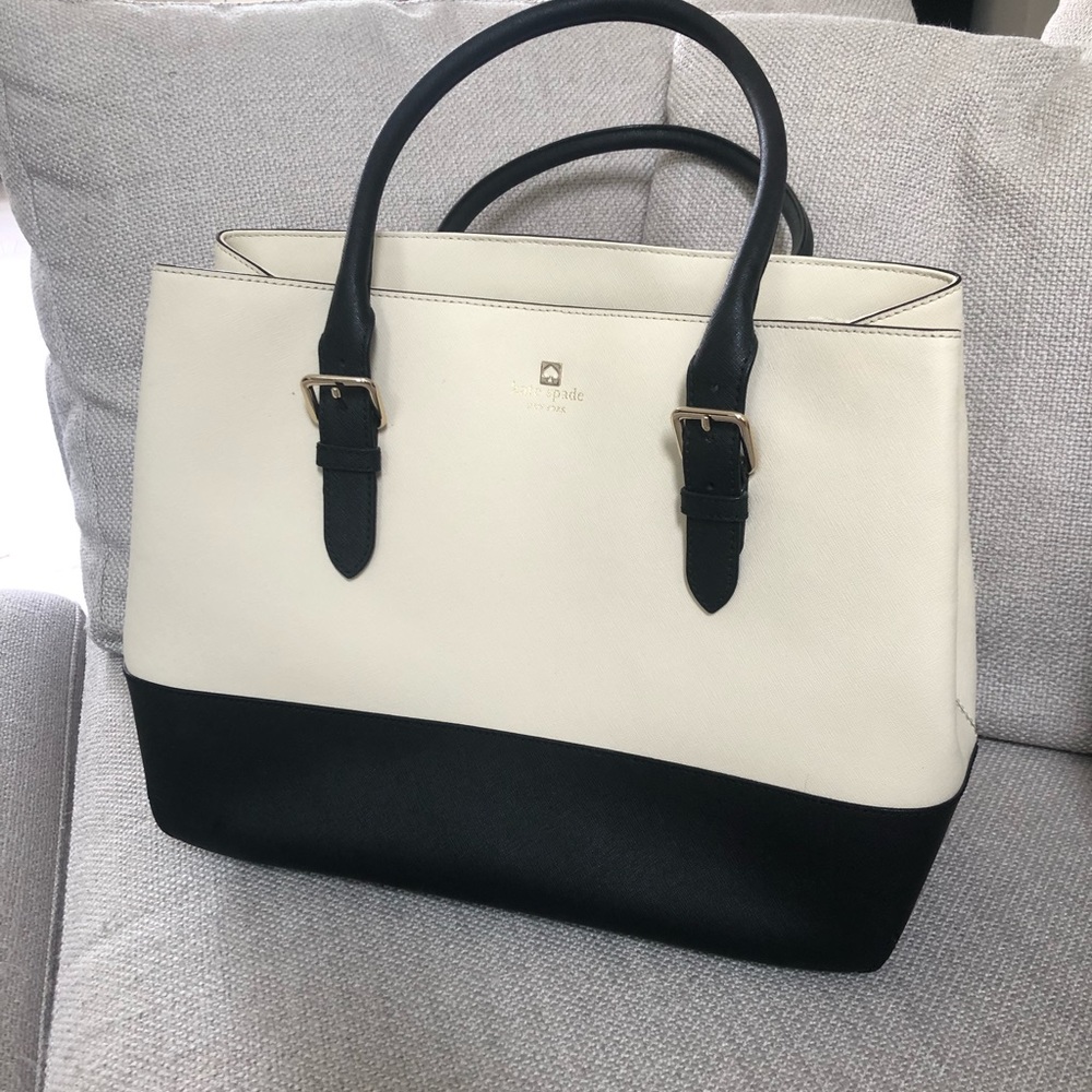 cream and black Kate Spade